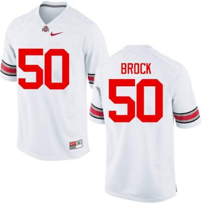 NCAA Ohio State Buckeyes Men's #50 Nathan Brock White Nike Football College Jersey EEK5845OO